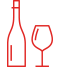 Icono copa de vino y botella